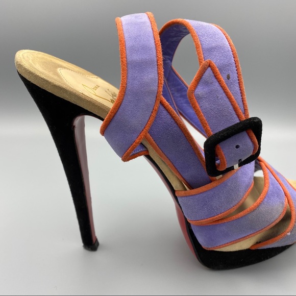 Christian louboutin suede colorblock sandals 36.5 - Picture 9 of 11
